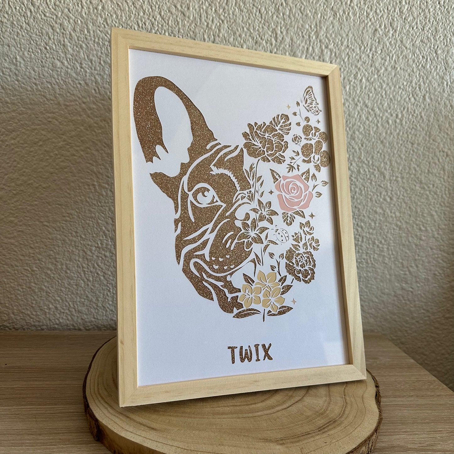 Cadre - Chien Fleuri