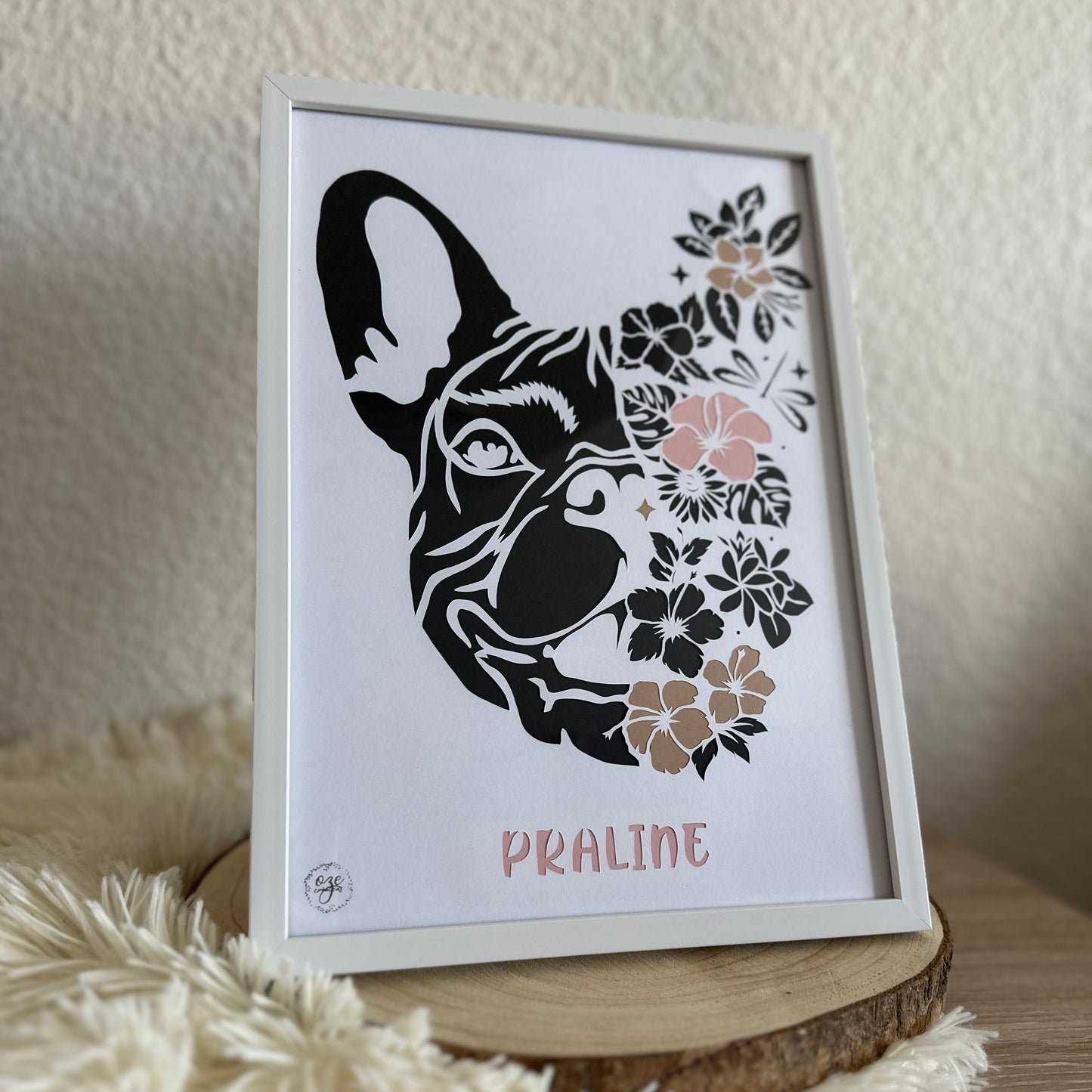 Cadre - Chien Fleuri