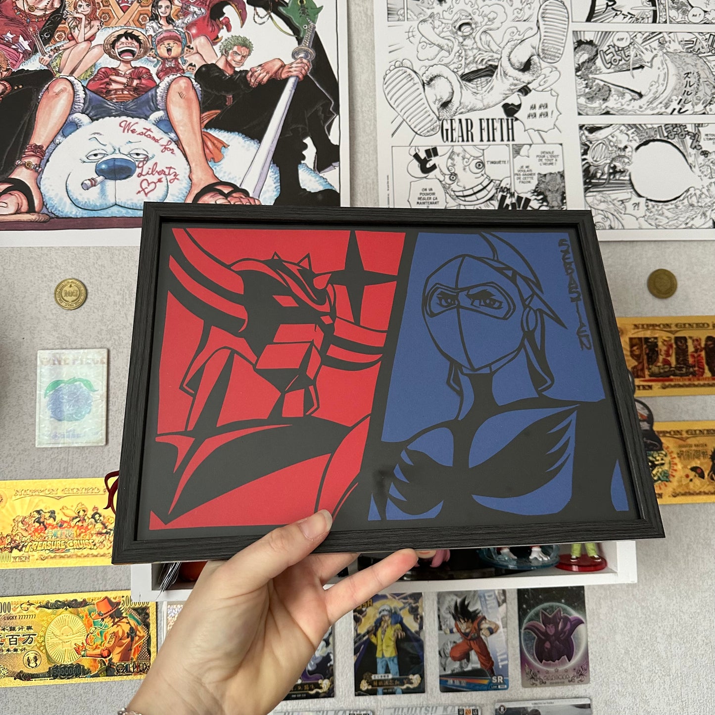 Affiche encadrée personnalisable - Duo personnages