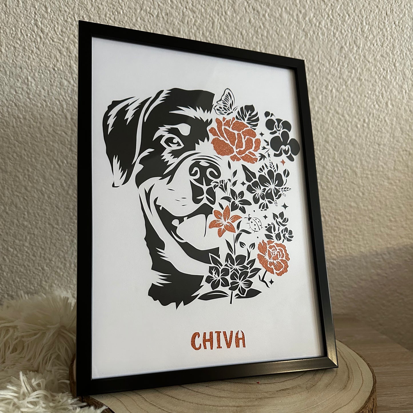 Cadre - Chien Fleuri