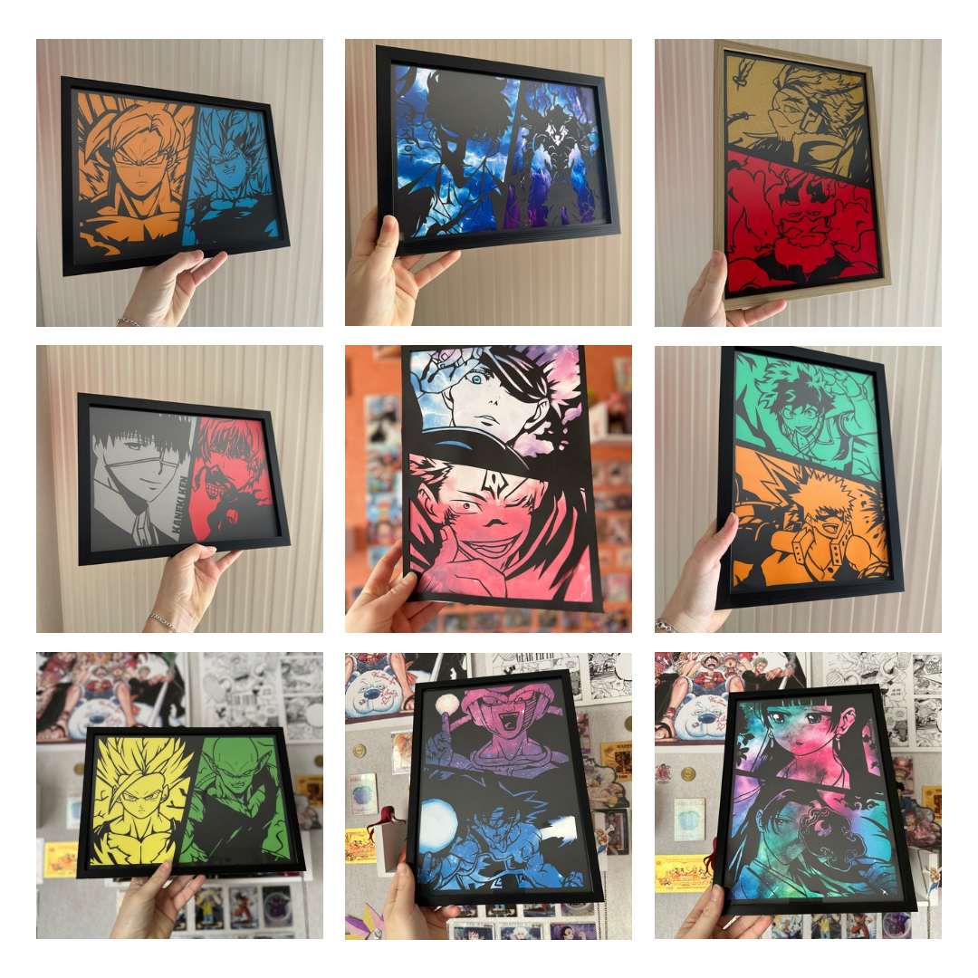 Affiche encadrée personnalisable - Duo personnages