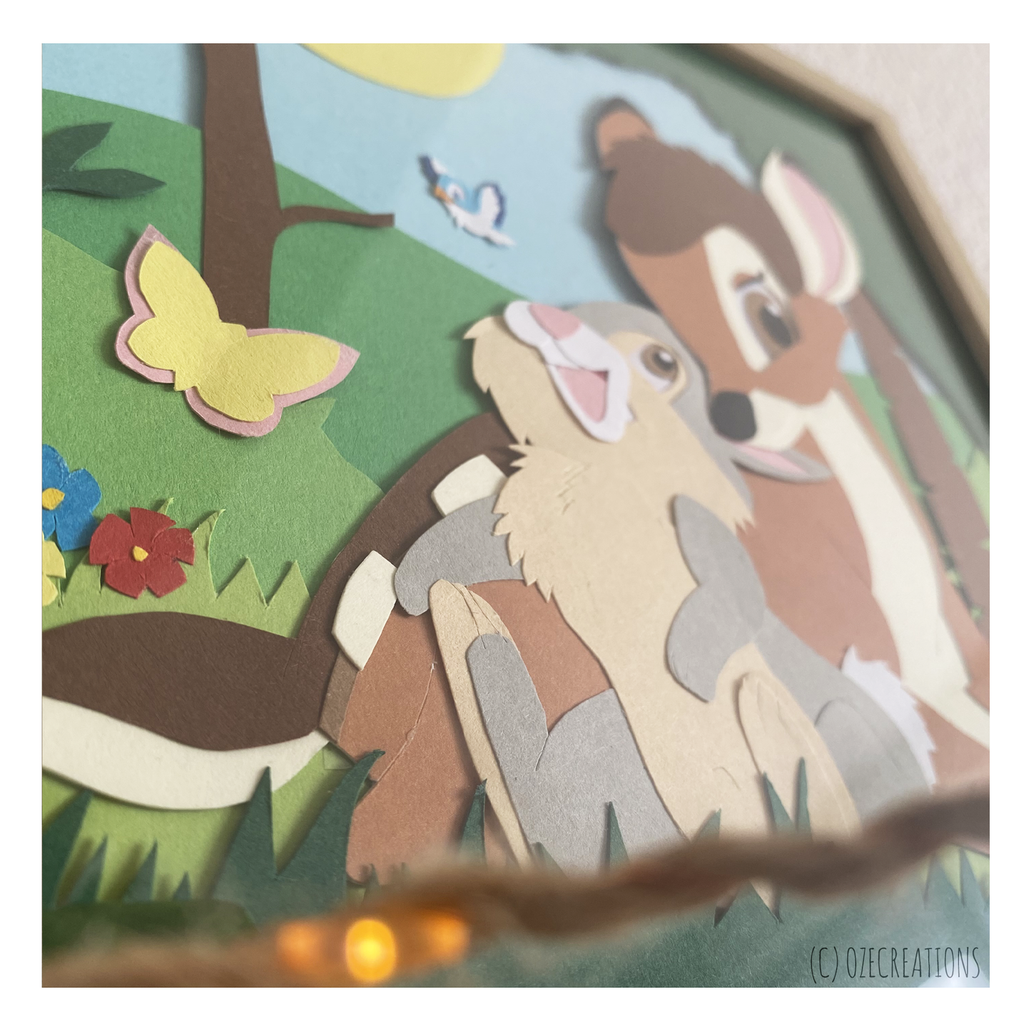 Affiche encadrée personnalisable - Thème Bambi & Pan-Pan