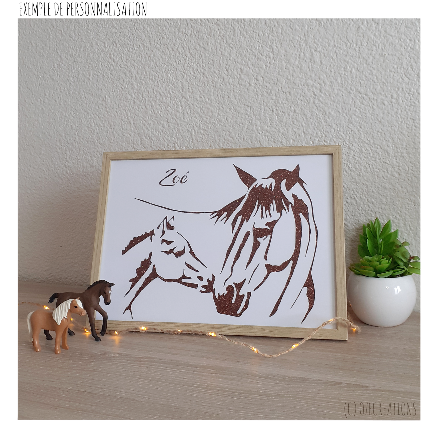 Affiche encadrée personnalisable - Chevaux