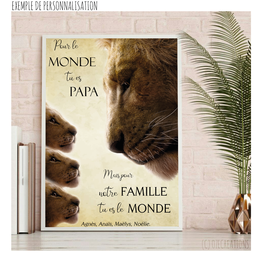 Affiche personnalisée - Lion et Lionceau(x)