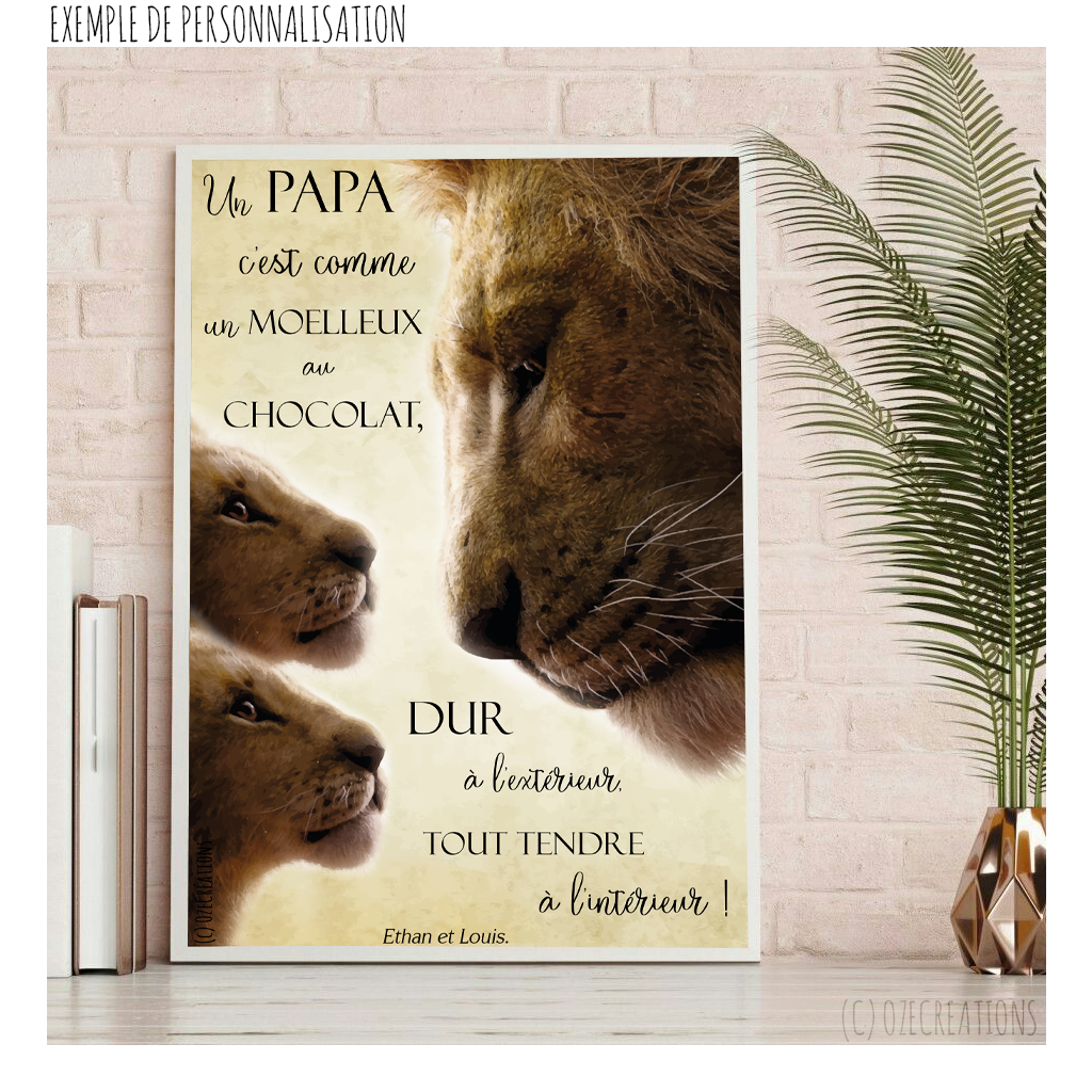 Affiche personnalisée - Lion et Lionceau(x)