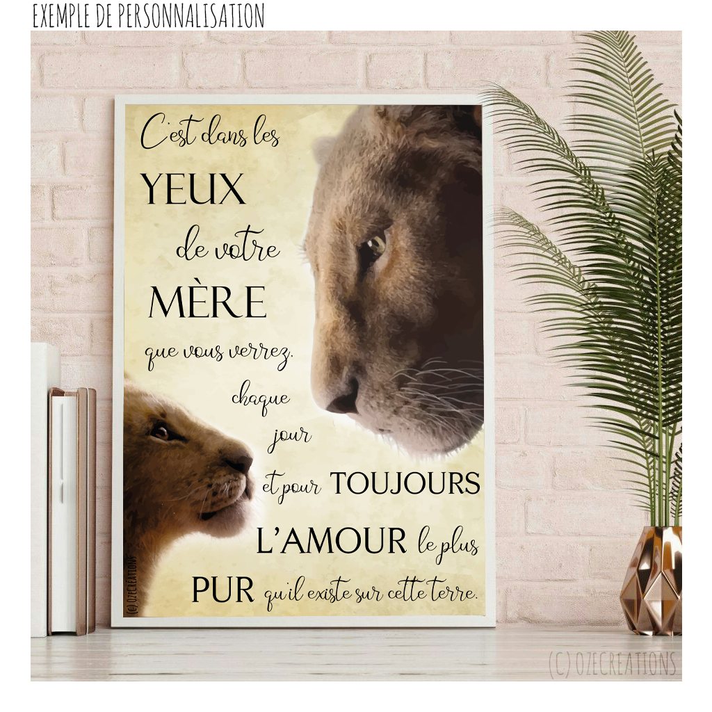Affiche personnalisée - Lionne et Lionceau(x)