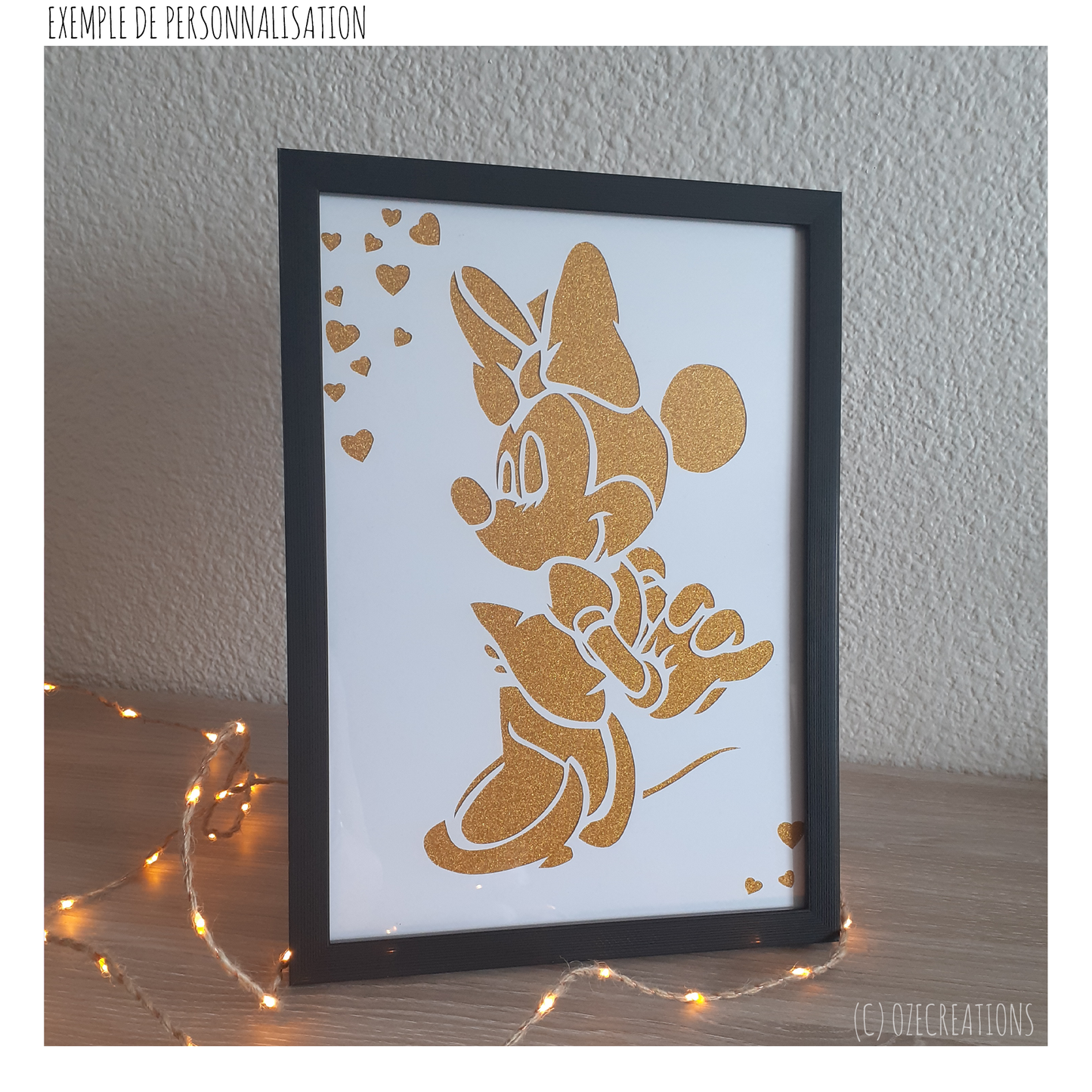 Affiche encadrée personnalisable - Minnie