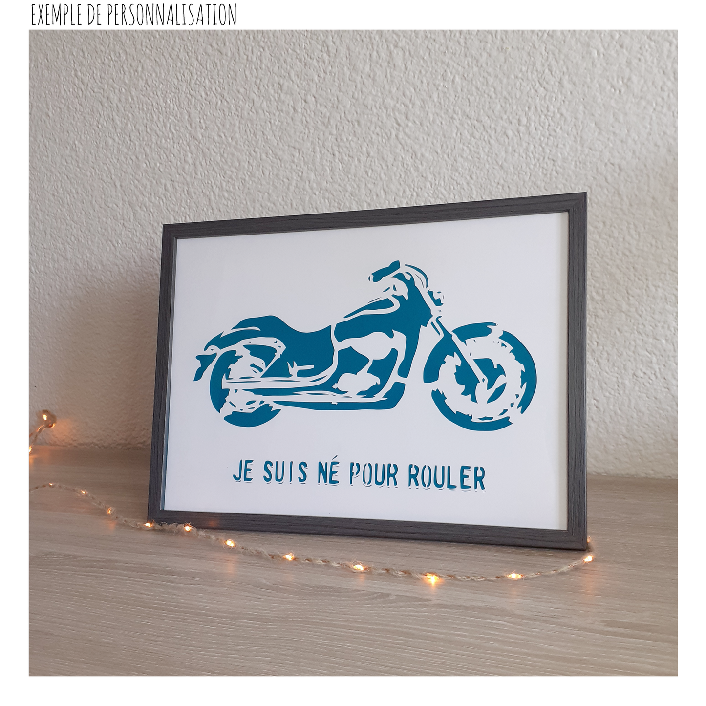 Affiche encadrée personnalisable - Moto