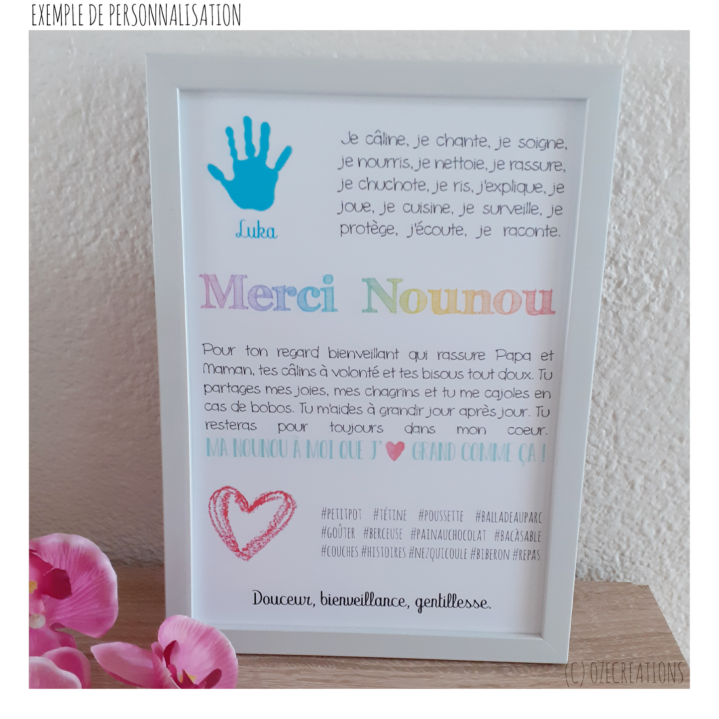 Affiche personnalisée - Je suis Nounou