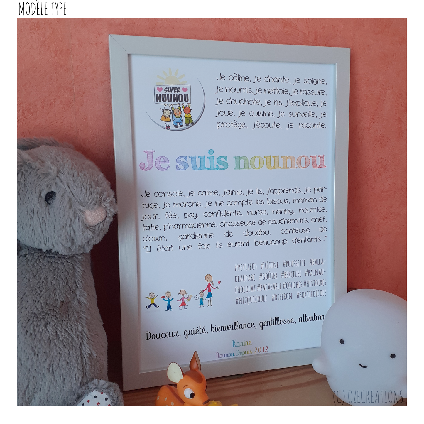 Affiche personnalisée - Je suis Nounou