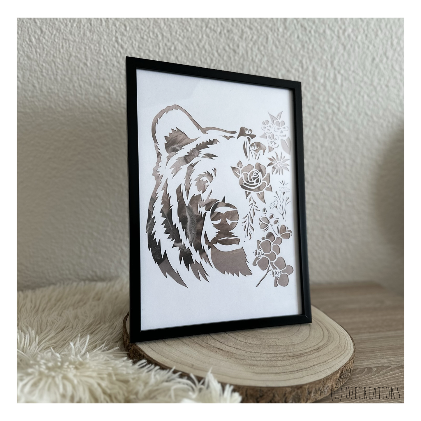 Cadre Ours Fleuri