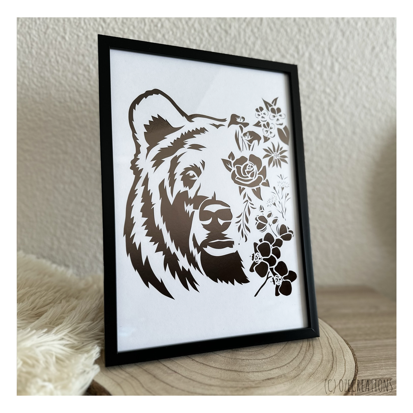 Cadre Ours Fleuri