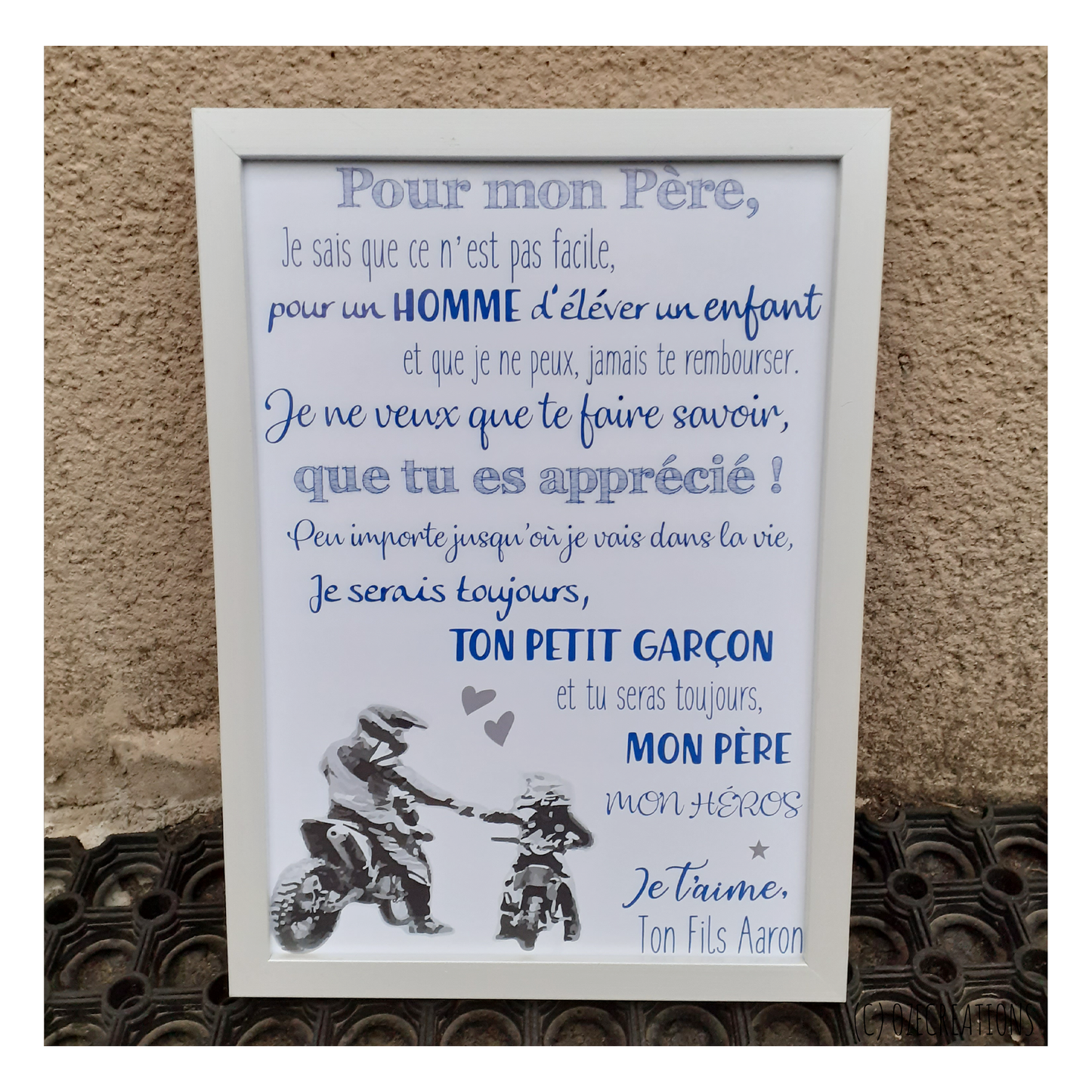 Affiche personnalisée - Papa Mon Héros