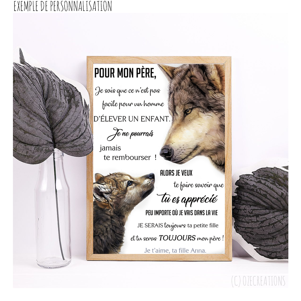 Affiche personnalisée - Loup et Louveteau(x)