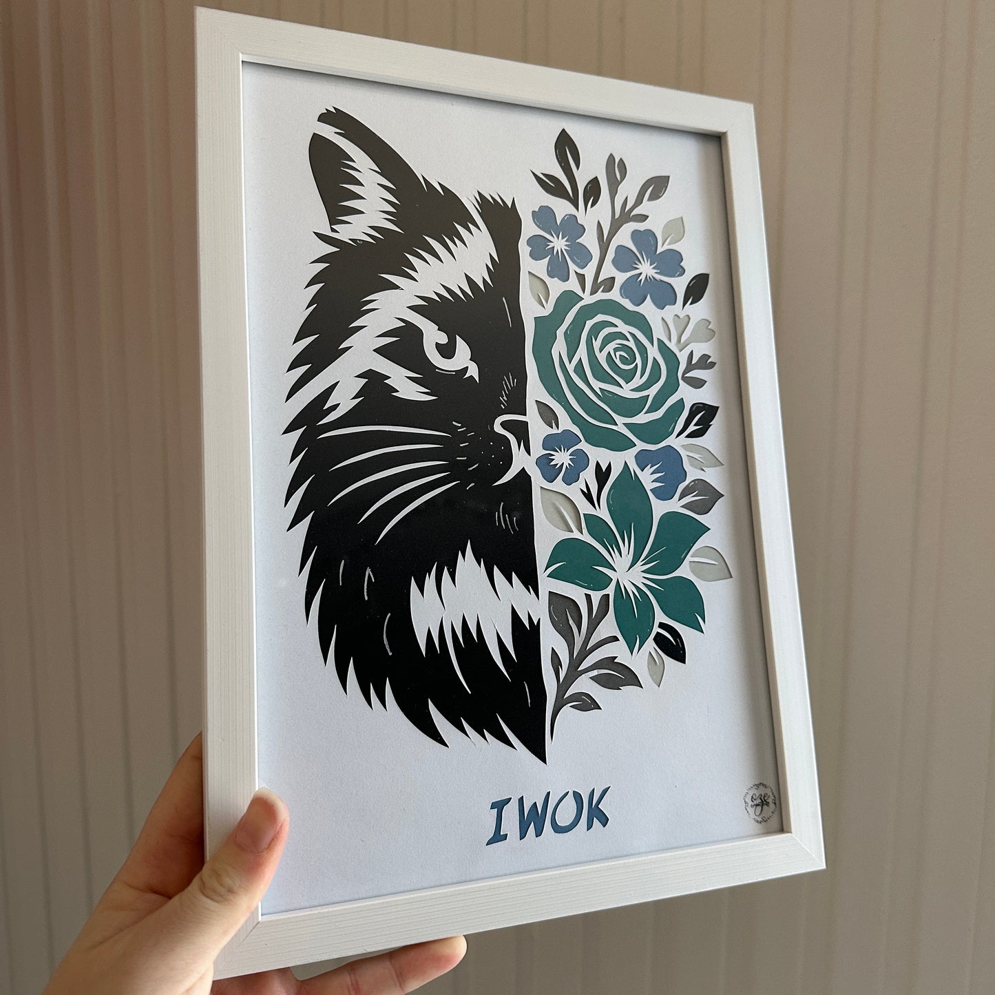 Cadre - Chat Fleuri
