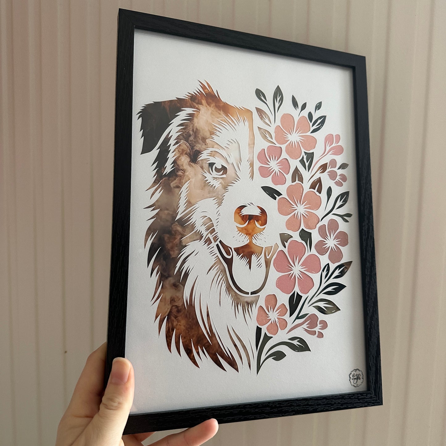 Cadre - Chien Fleuri