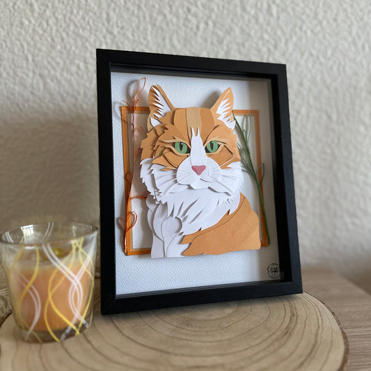 Cadre 3D - Portrait de chats