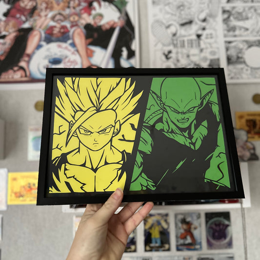 Affiche encadrée personnalisable - Duo personnages