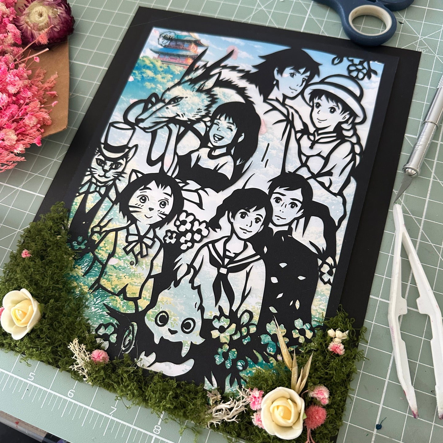 Cadre lumineux – Diorama papier Ghibl’Art