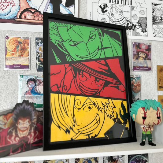 Affiche encadrée personnalisable - Trio personnages