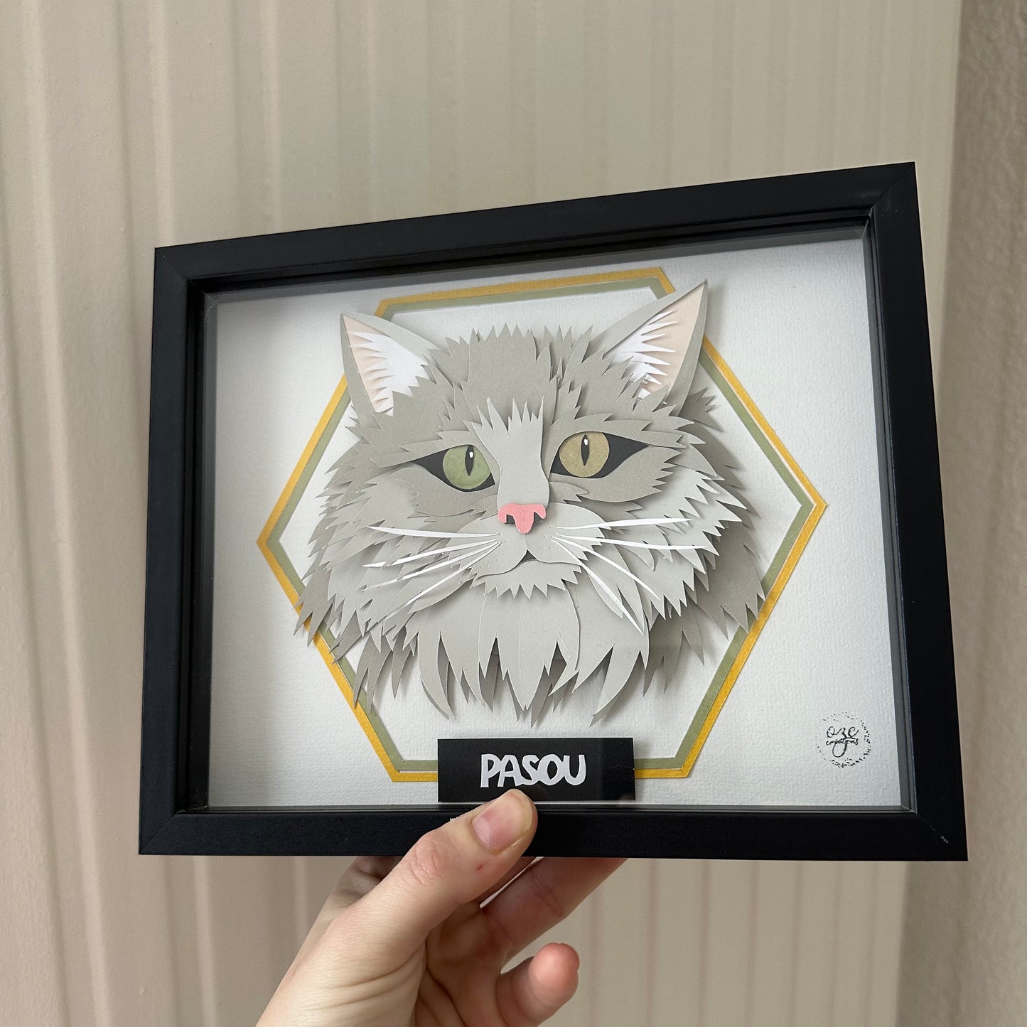 Cadre 3D - Portrait de chats