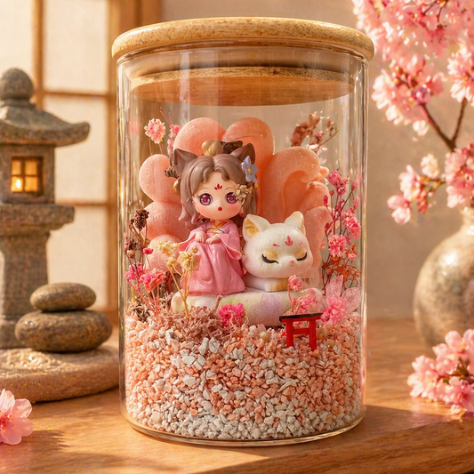 Gardiennes Kitsune en bocaux