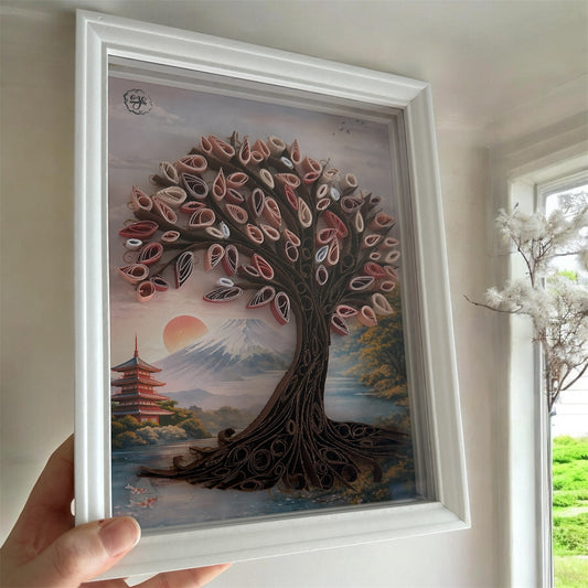 Cadre lumineux – Sakura Quilling