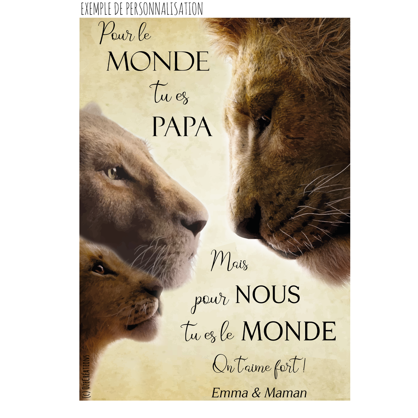 Affiche personnalisée - Lion et Lionceau(x)