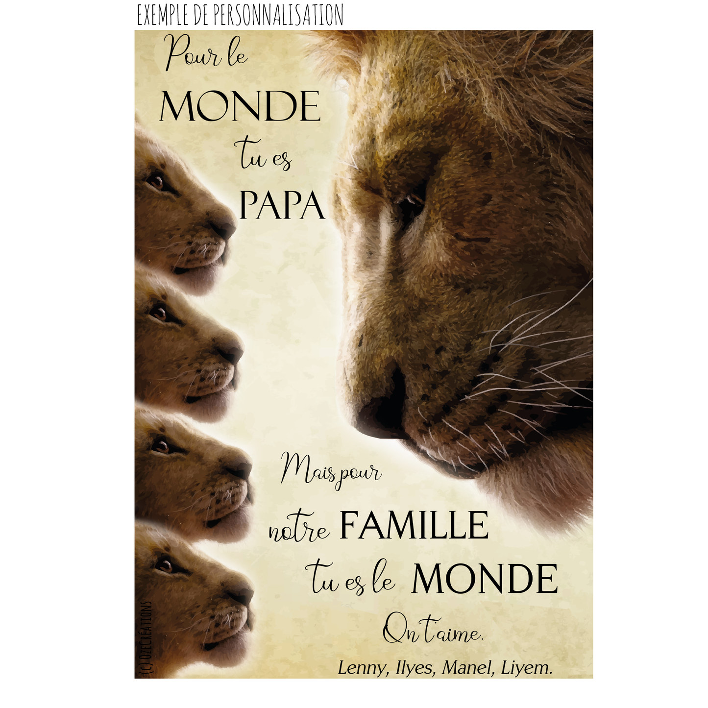 Affiche personnalisée - Lion et Lionceau(x)