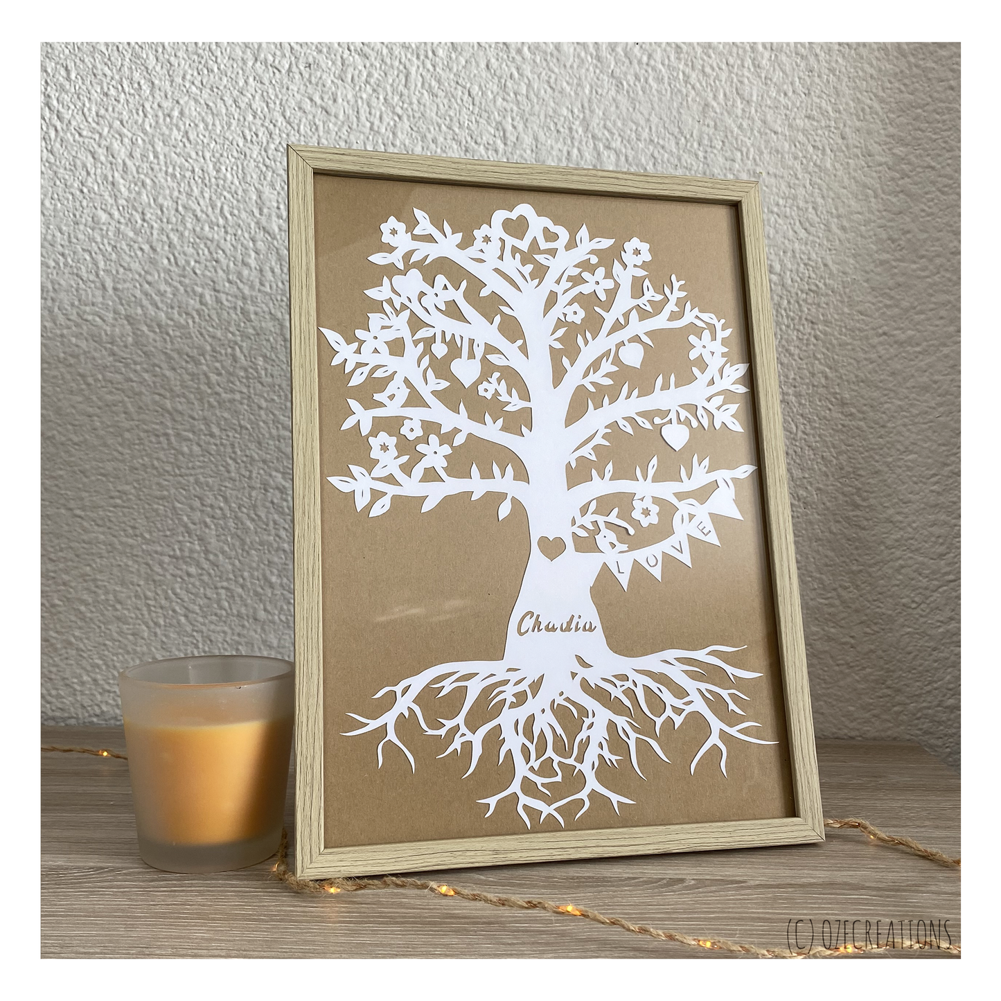 Affiche encadrée personnalisable - Thème Arbre Familial Love