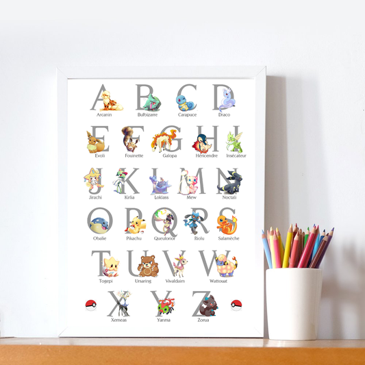 Affiche personnalisée - Abécédaire Pokémon