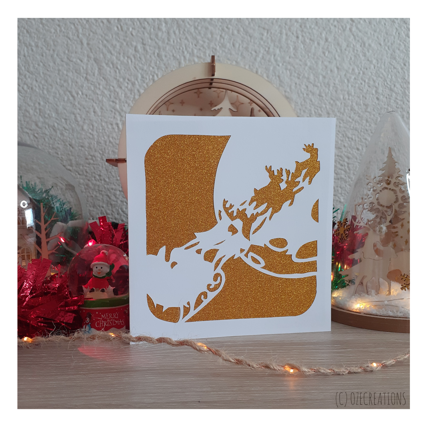 Carte de Noël - Traineau du Père-Noël