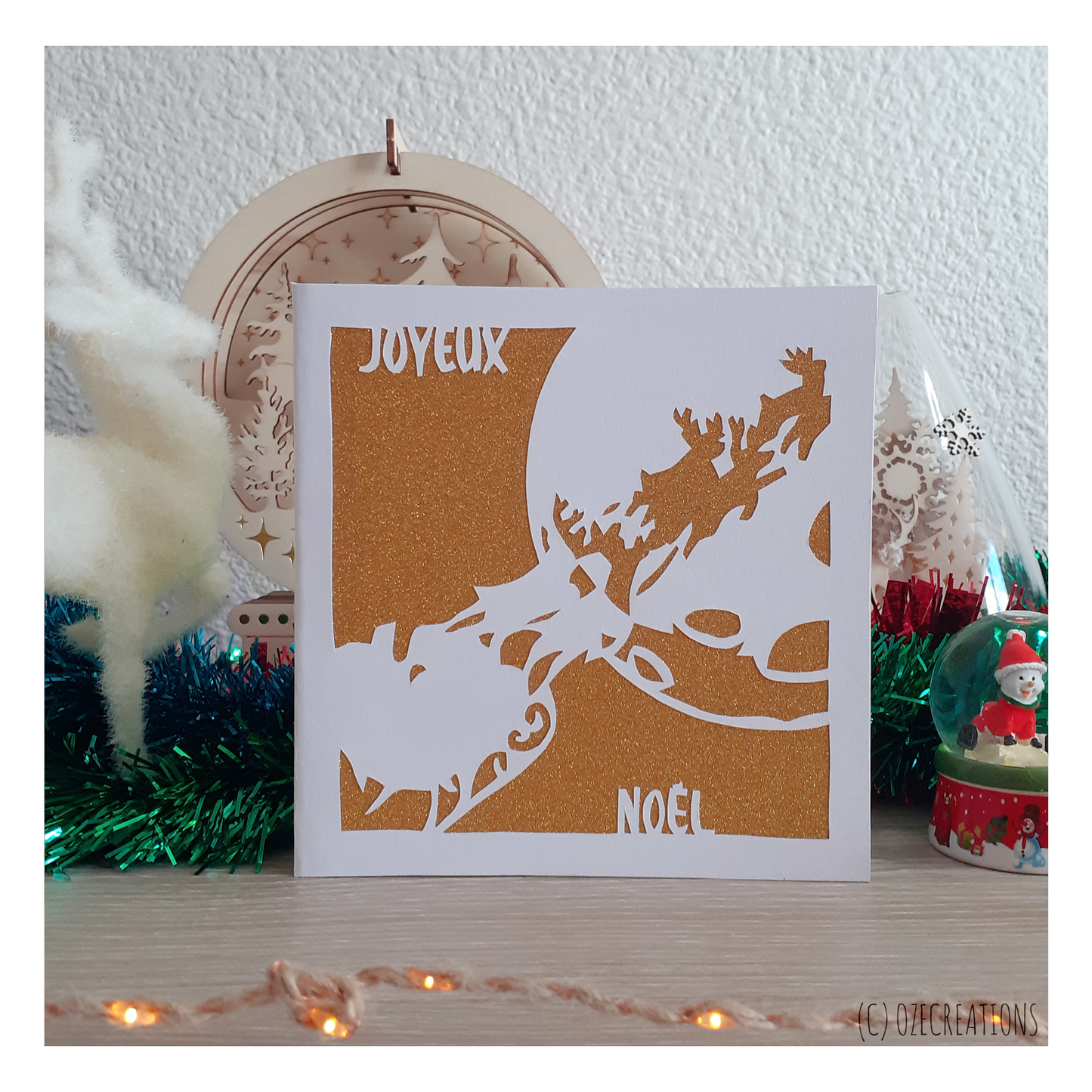 Carte de Noël - Traineau du Père-Noël