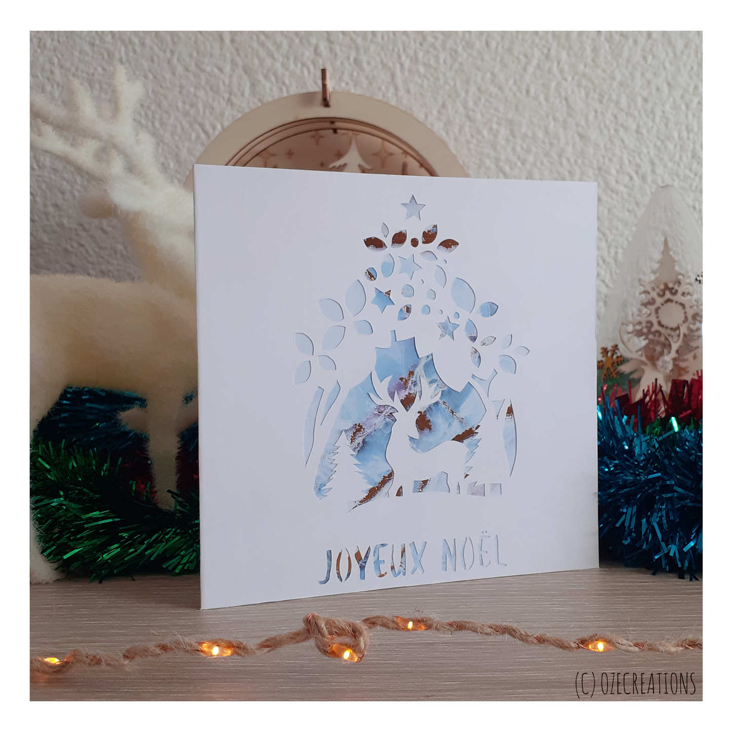 Carte de Noël - Cerf Forêt