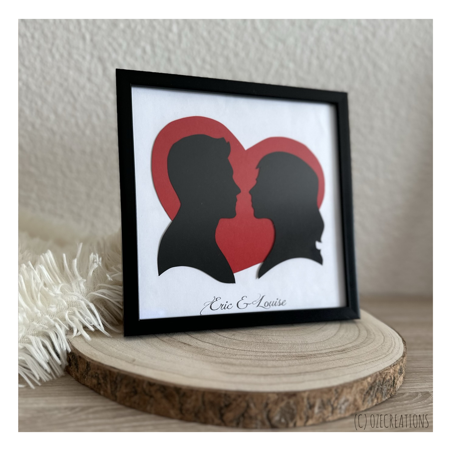 Affiche encadrée personnalisable - Silhouettes Couples