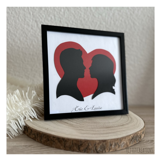 Affiche encadrée personnalisable - Silhouettes Couples