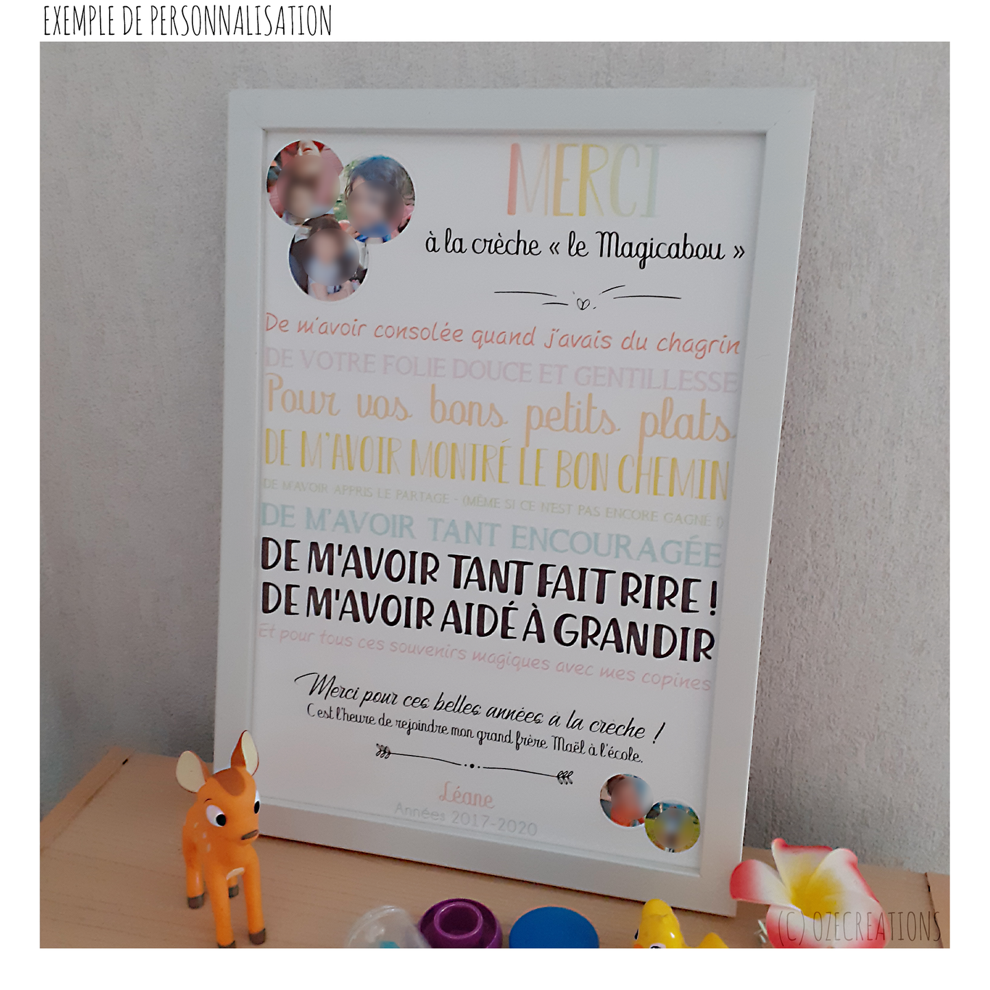 Affiche personnalisée - Merci La Crèche