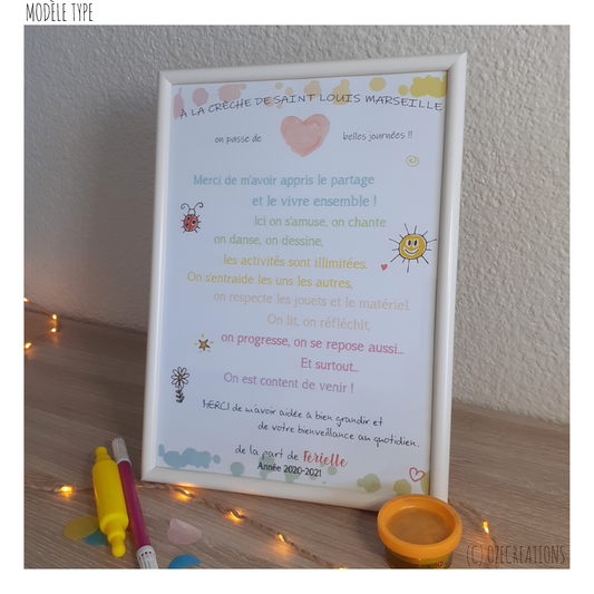 Affiche personnalisée - Merci à la Crèche