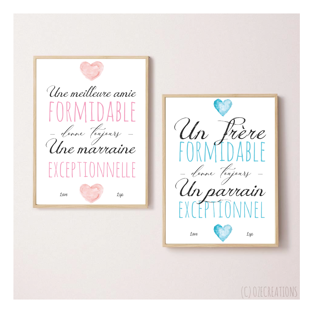 Affiche Baptême personnalisée - Une personne formidable donne toujours quelqu'un d'exceptionnelle