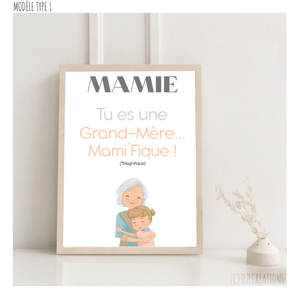 Affiche personnalisée - Mamie tu es