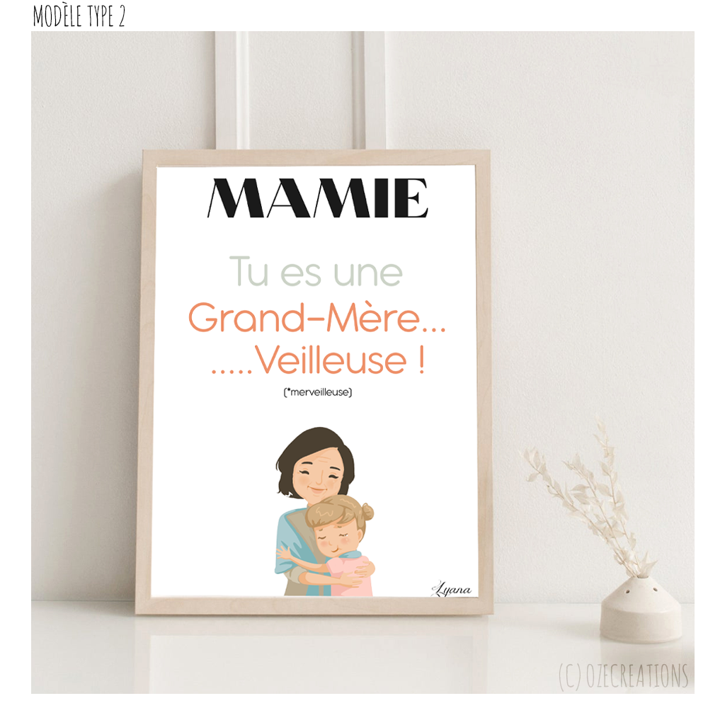 Affiche personnalisée - Mamie tu es