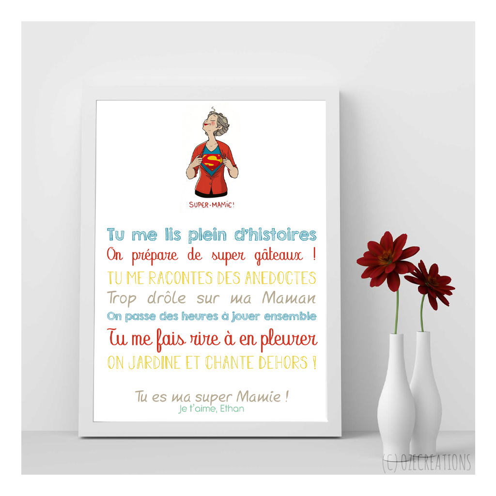 Affiche personnalisée - Super Mamie