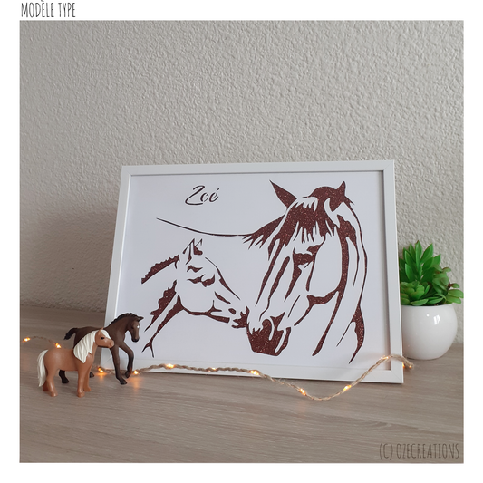 Affiche encadrée personnalisable - Chevaux