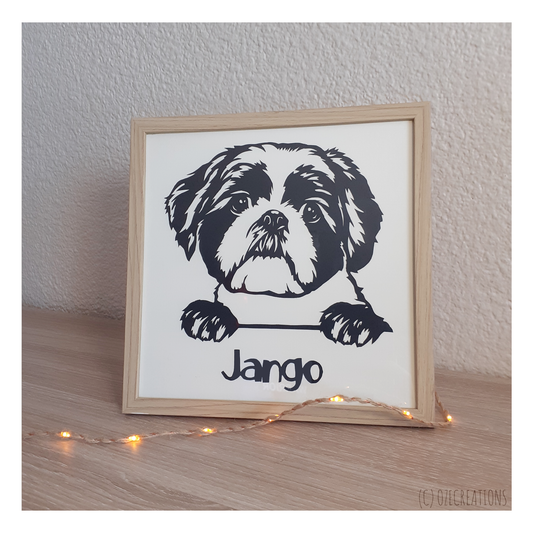 Affiche encadrée personnalisable - Portrait Chien