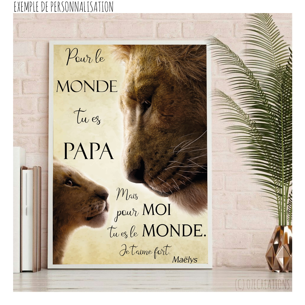 Affiche personnalisée - Lion et Lionceau(x)