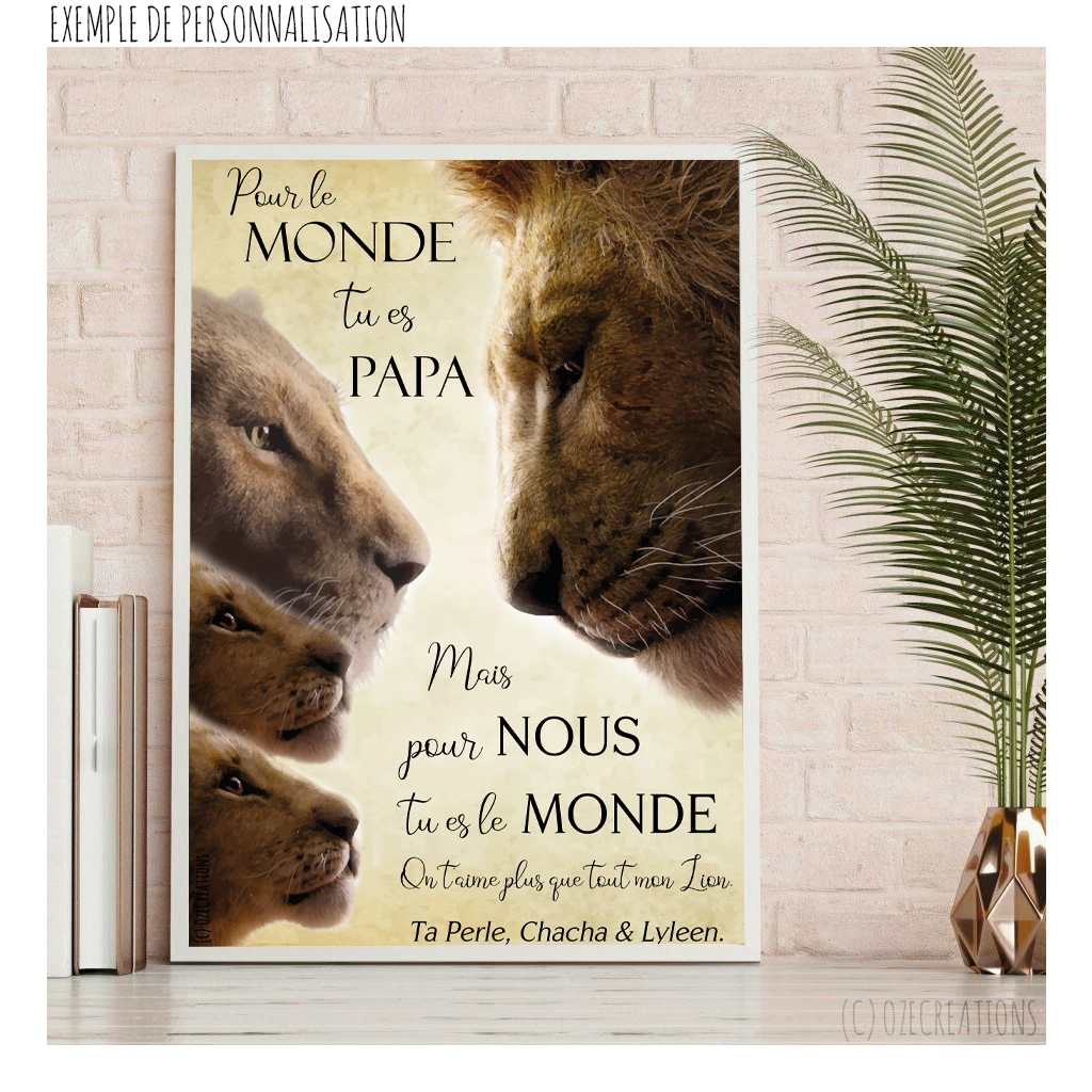 Affiche personnalisée - Lion et Lionceau(x)