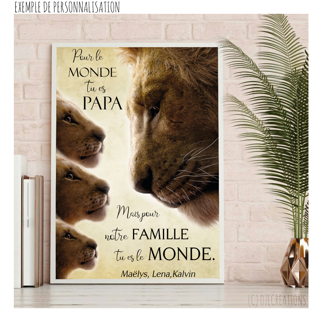 Affiche personnalisée - Lion et Lionceau(x)