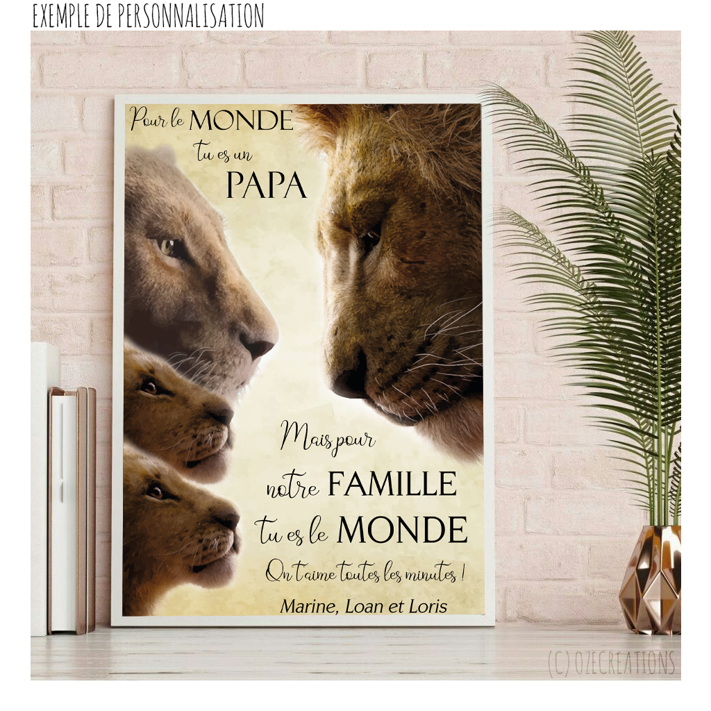 Affiche personnalisée - Lion et Lionceau(x)