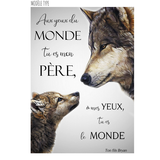 Affiche personnalisée - Loup et Louveteau(x)