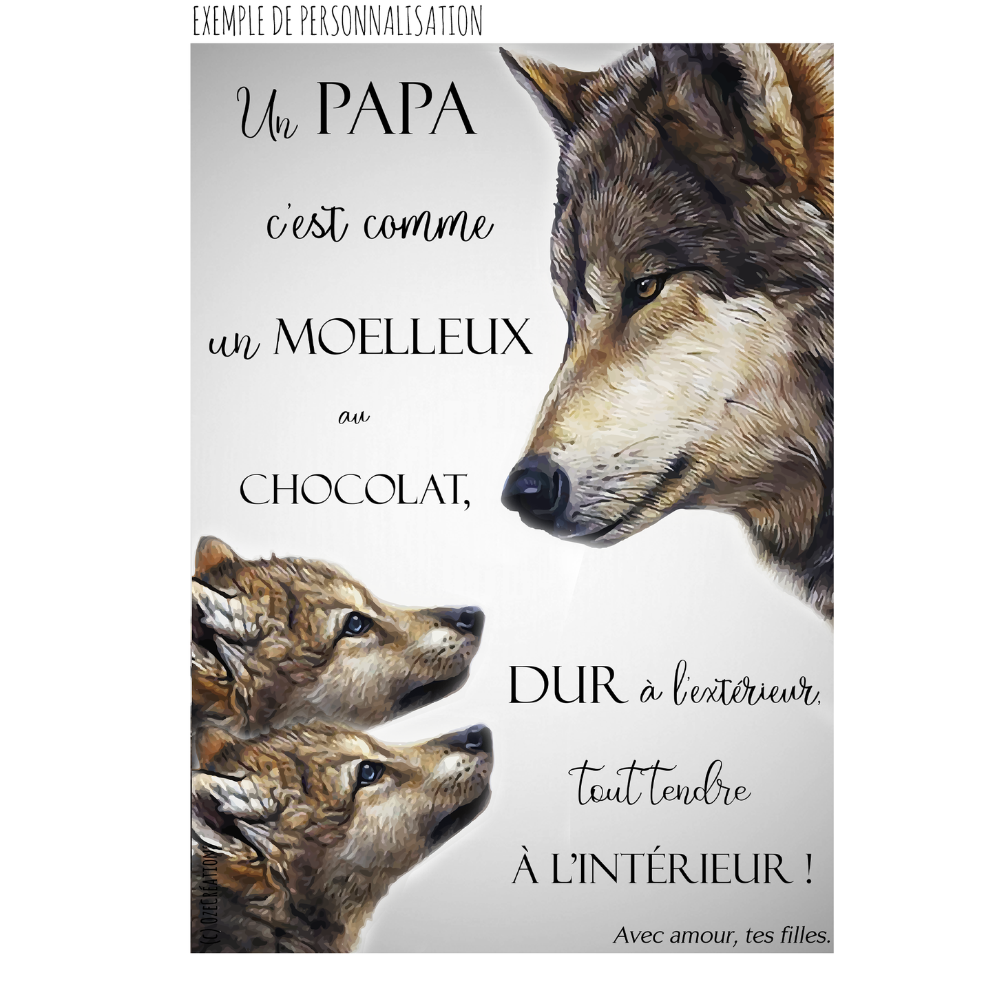 Affiche personnalisée - Loup et Louveteau(x)